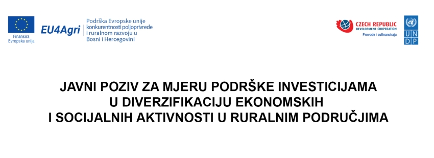 Javni poziv za mjeru podrške investicijama u diverzifikaciju ekonomskih i socijalnih aktivnosti u ruralnim područjima